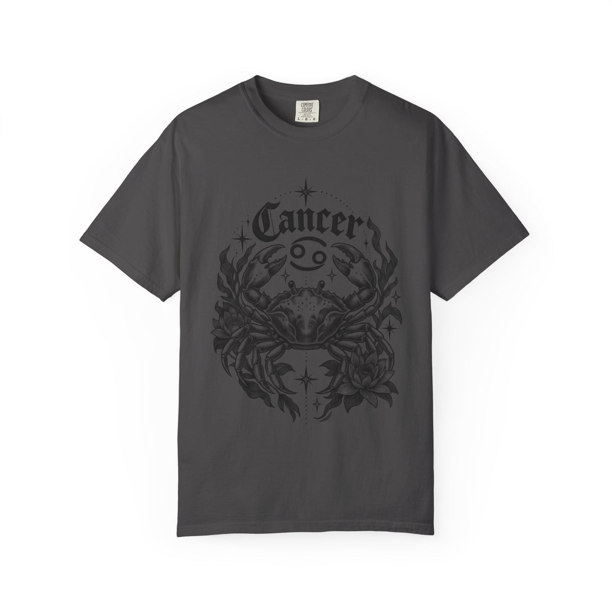Cancer Floral Crab Zodiac Tee — Astrology Graphic T-Shirt