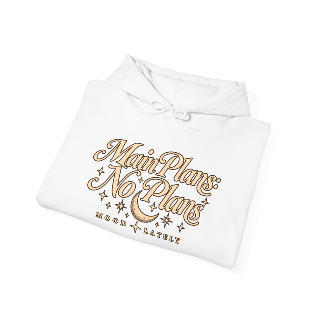 Main Plans No Plans Hoodie — Cozy Retro Graphic Pullover