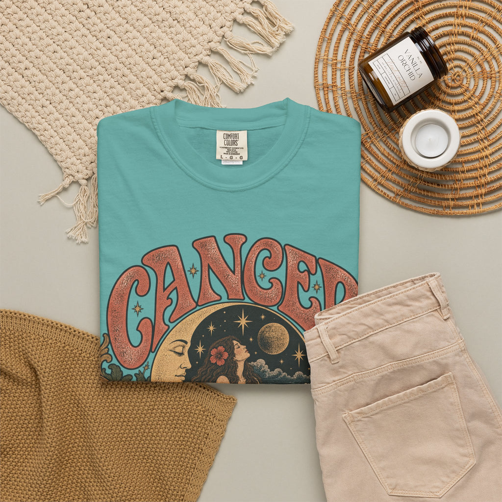Cancer Zodiac T‑Shirt — Vintage Astrology Tee (Cancer Zodiac Sign)