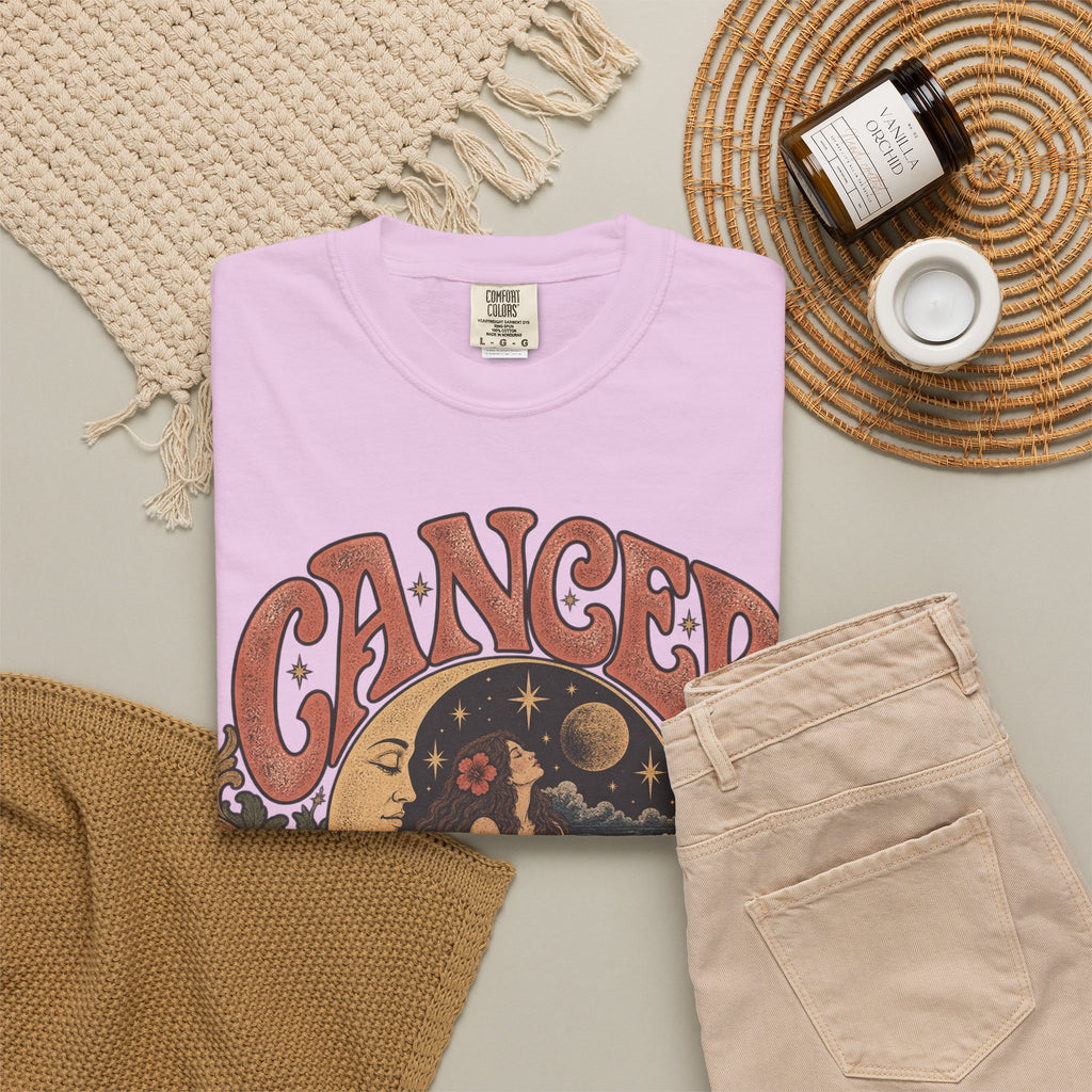 Cancer Zodiac T‑Shirt — Vintage Astrology Tee (Cancer Zodiac Sign)