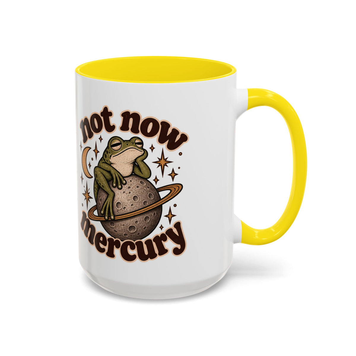 Not Now Mercury Mug — Retro Frog & Planet Ceramic Coffee Mug