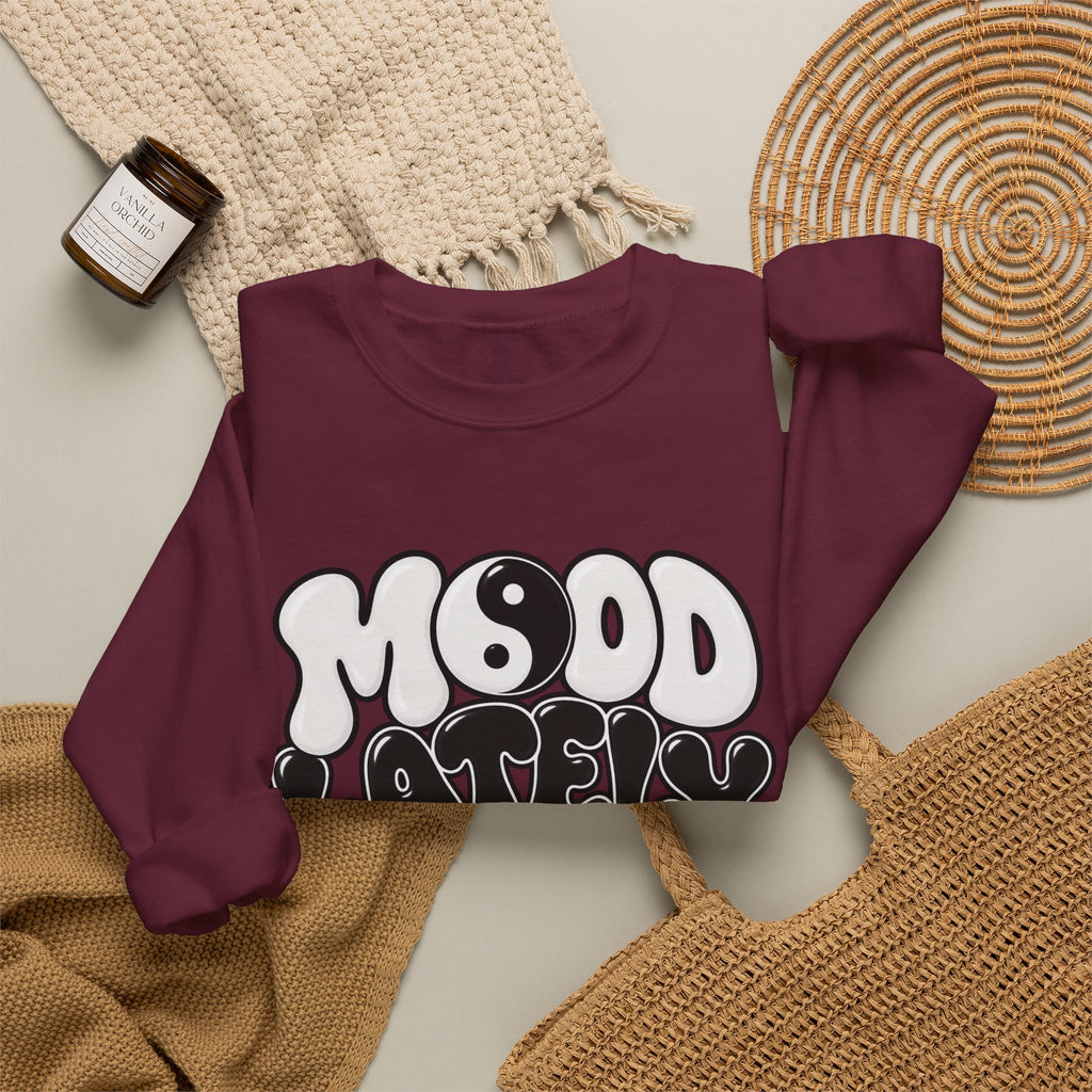 Crewneck Sweatshirt "Mood Lately" Retro Yin Yang Graphic