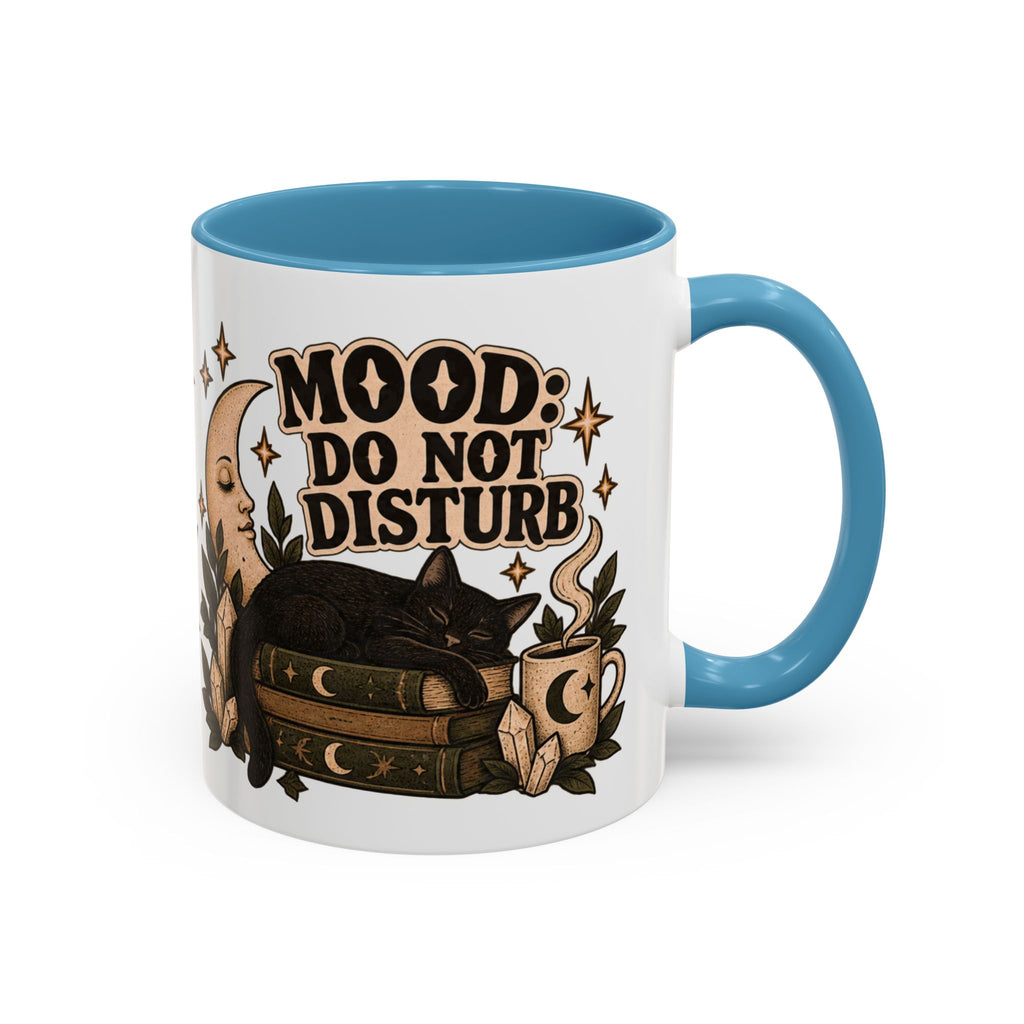 Mood: Do Not Disturb Mug — Sleepy Cat & Moon Ceramic Coffee Mug