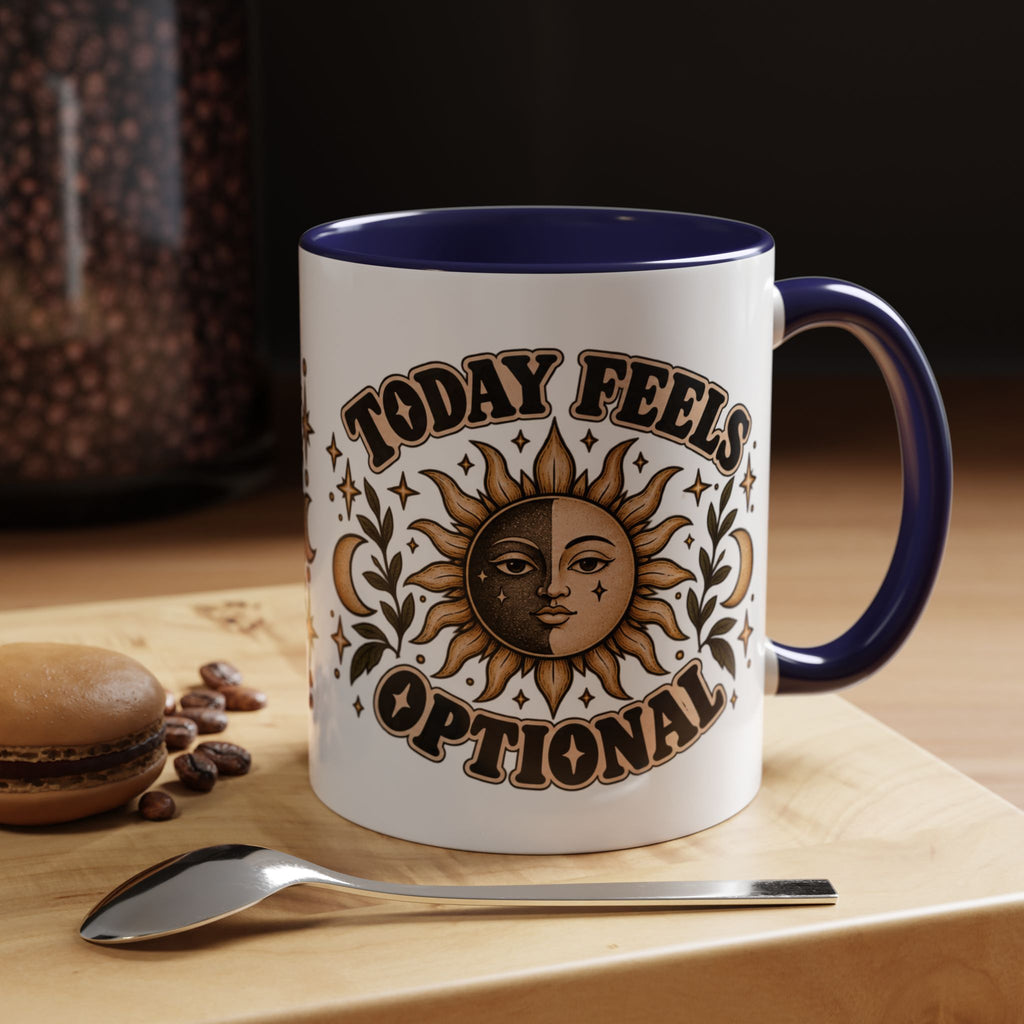 Today Feels Optional Mug — Vintage Sun & Moon Ceramic Coffee Mug