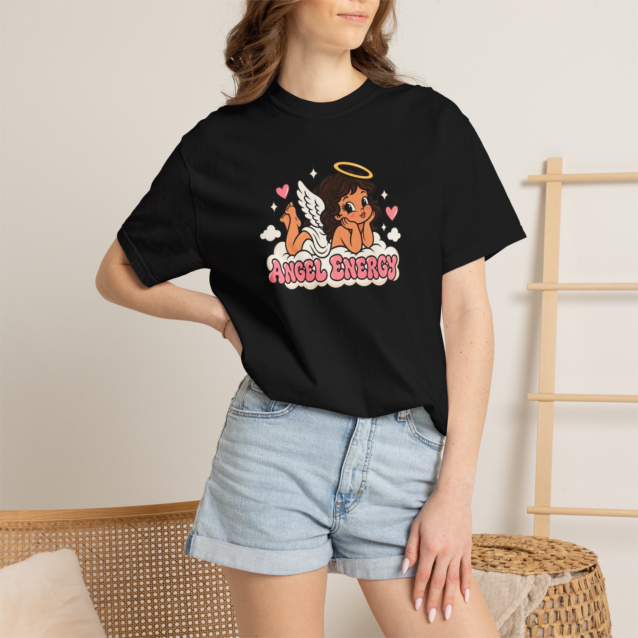 Angel Energy T-Shirt — Cute Retro Angel Graphic Tee