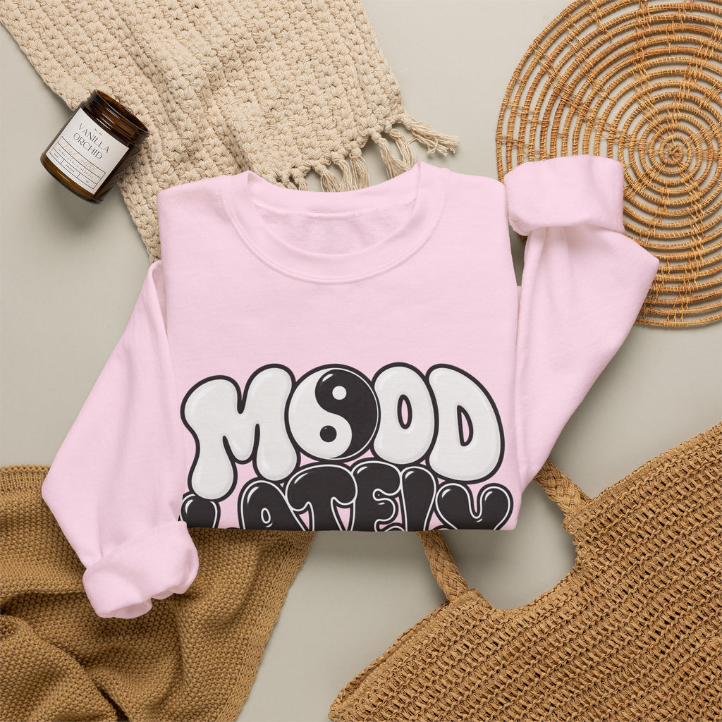 Crewneck Sweatshirt "Mood Lately" Retro Yin Yang Graphic