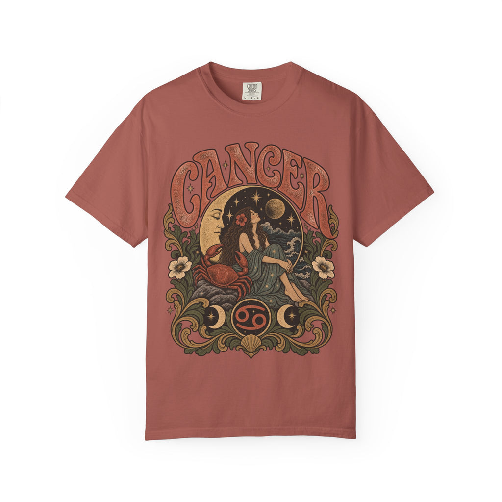 Cancer Zodiac T‑Shirt — Vintage Astrology Tee (Cancer Zodiac Sign)