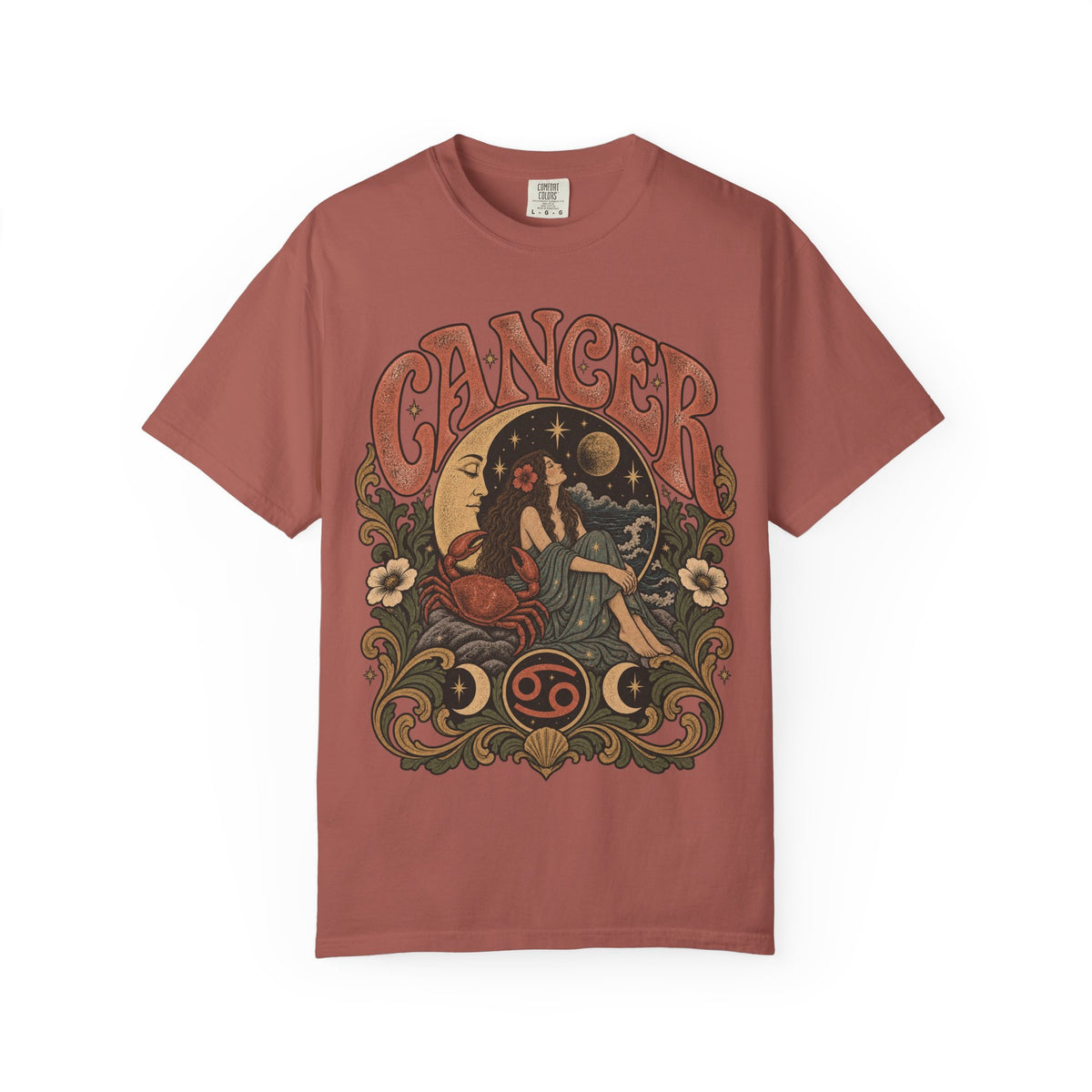 Cancer Zodiac T‑Shirt — Vintage Astrology Tee (Cancer Zodiac Sign)