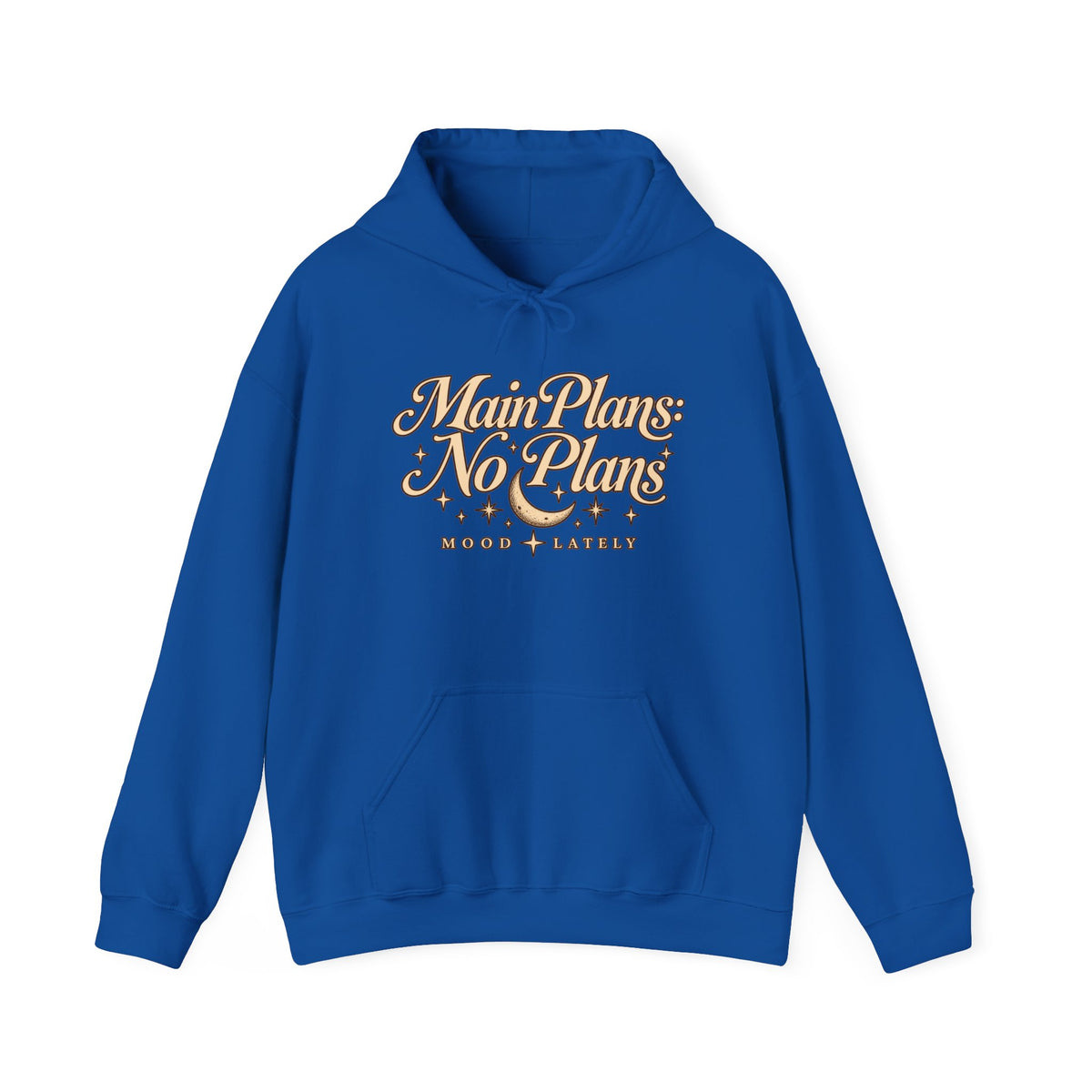 Main Plans No Plans Hoodie — Cozy Retro Graphic Pullover