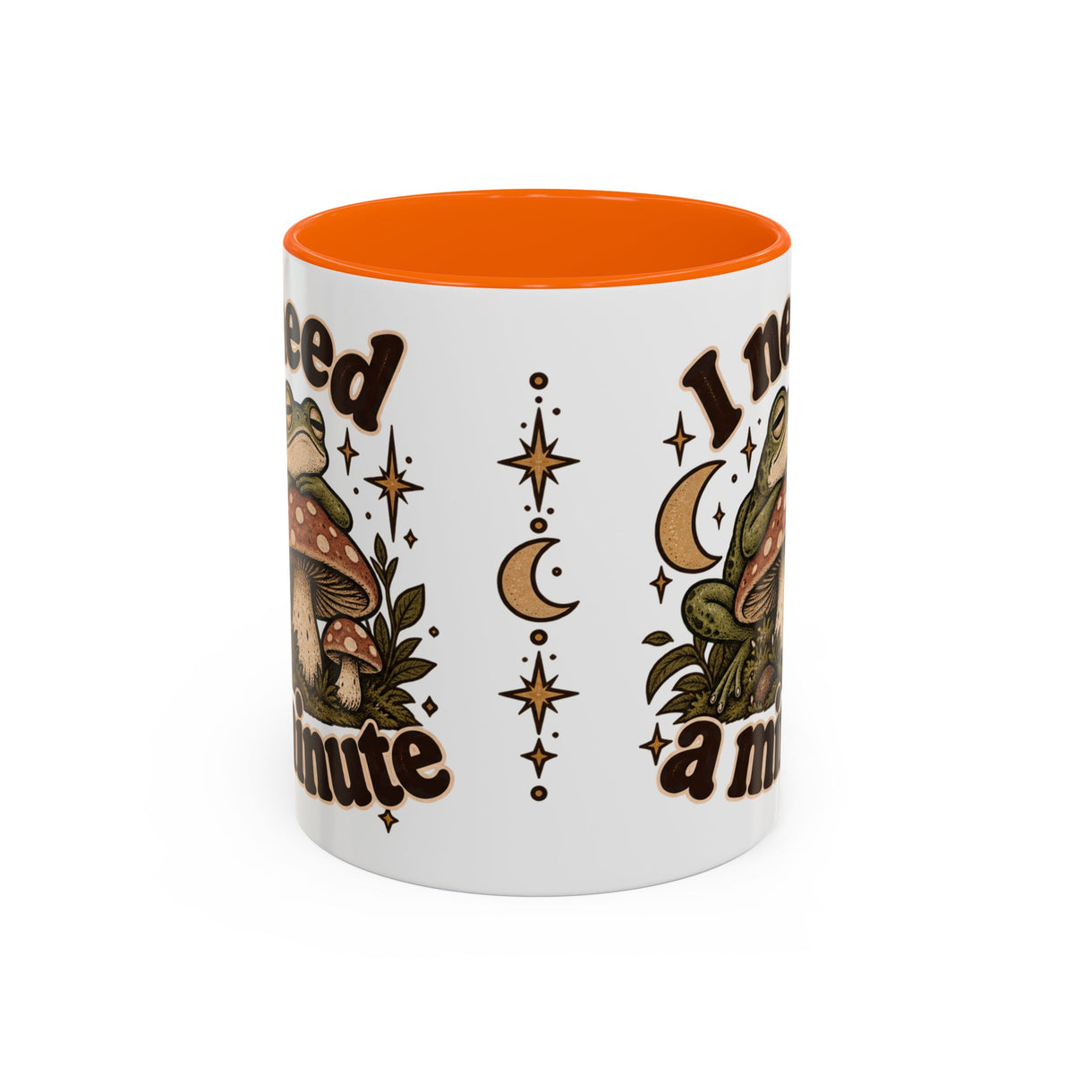 I Need a Minute Mug — Cozy Frog & Mushroom Ceramic Coffee Mug
