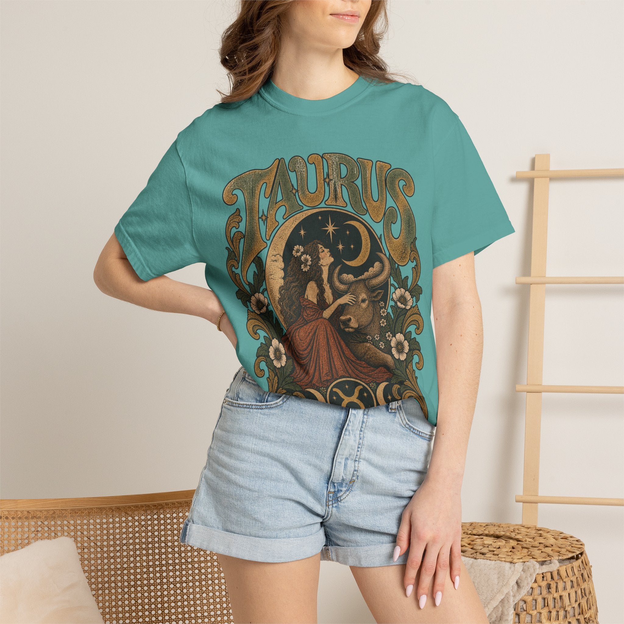 Taurus Zodiac T‑Shirt — Vintage Astrological Bull Graphic