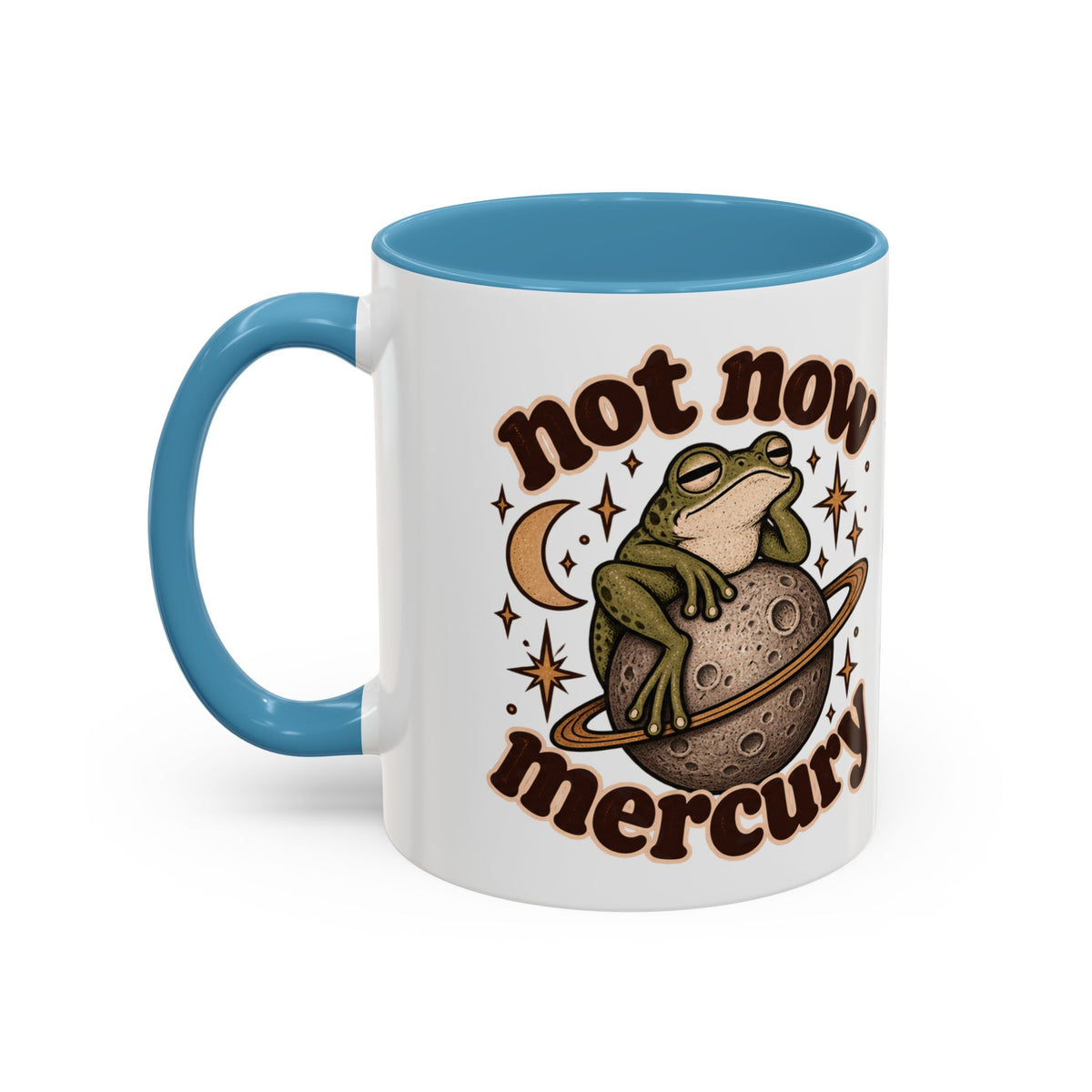 Not Now Mercury Mug — Retro Frog & Planet Ceramic Coffee Mug