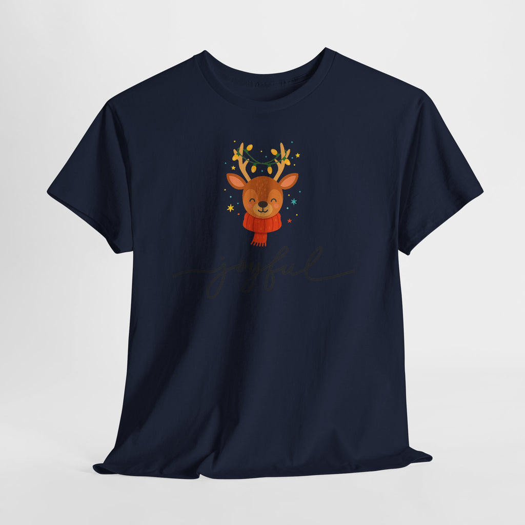 Joyful Reindeer Tee – Cute Holiday Christmas Shirt