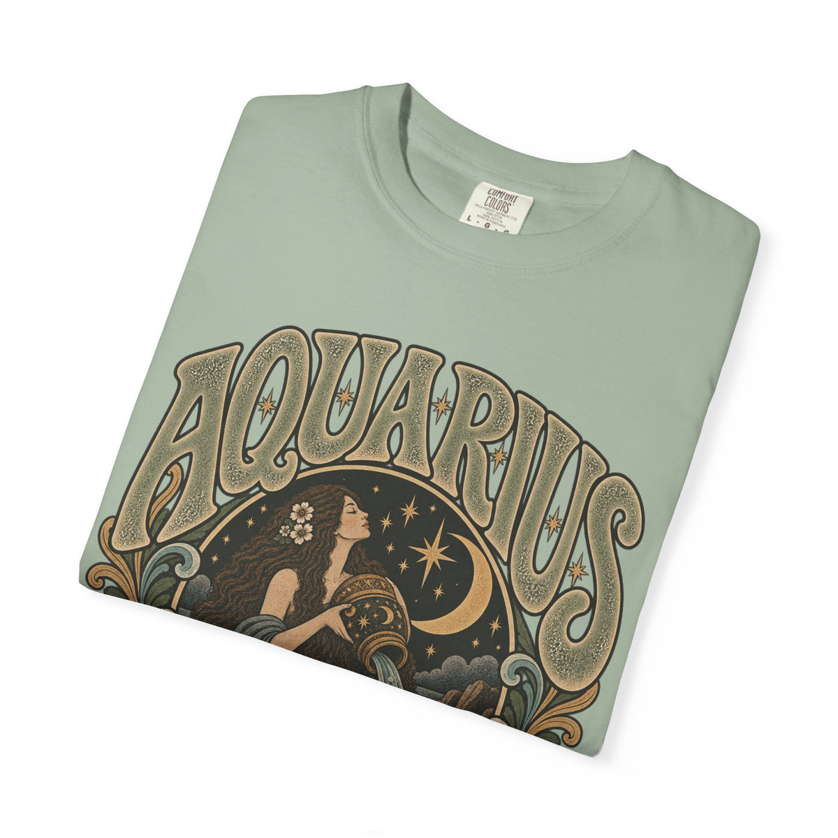 Vintage Aquarius Zodiac Tee — Retro Celestial Astrology T-Shirt