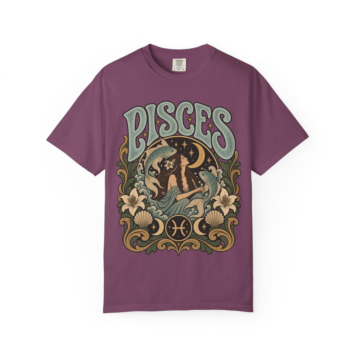 Pisces Zodiac T-Shirt — Retro Astrological Artwork