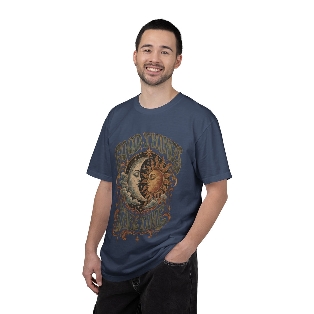 Good Things Take Time Tee — Vintage Sun & Moon Graphic T-Shirt