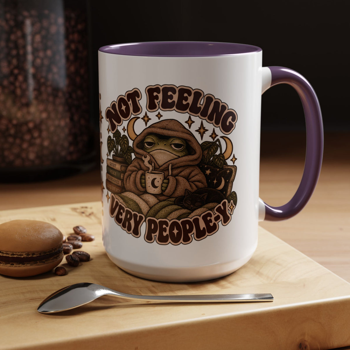 Not Feeling Very Peopley Mug — Cozy Frog Introvert Ceramic Coffee Mug