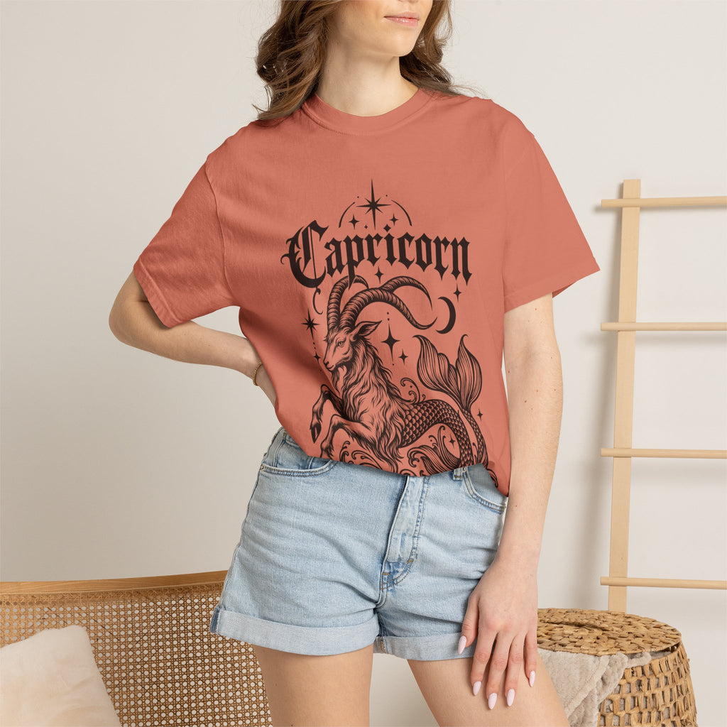 Capricorn Zodiac T-Shirt — Mystical Goat-Fish Astrology Tee