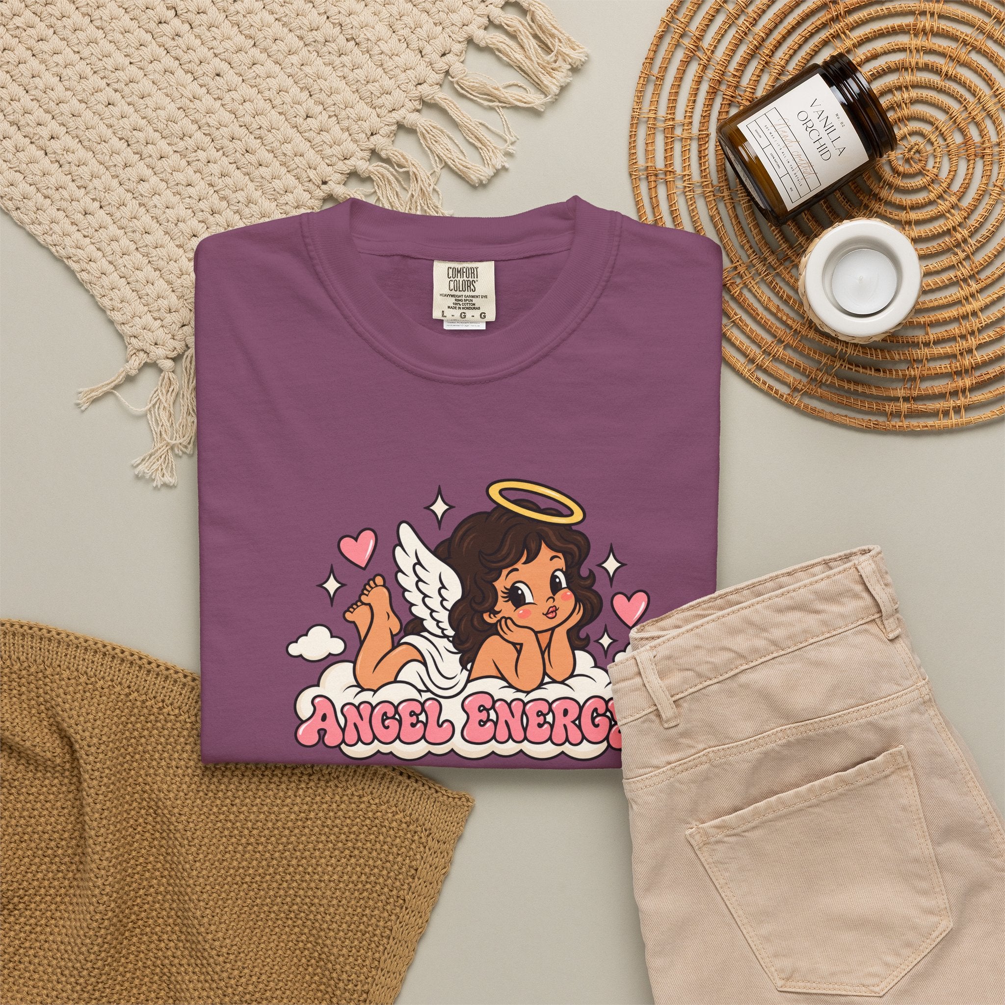 Angel Energy T-Shirt — Cute Retro Angel Graphic Tee