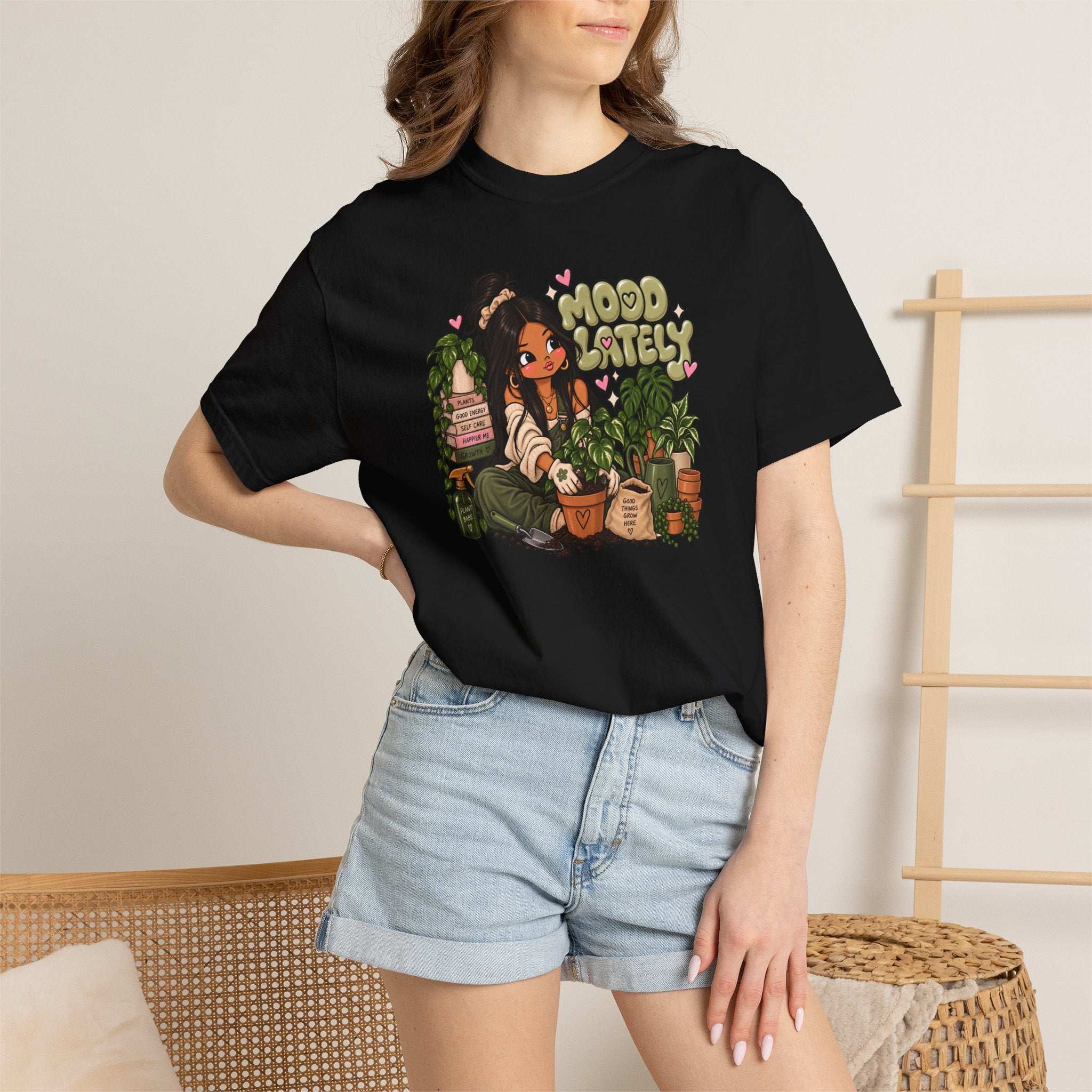 Plant Lady T-Shirt — 'Plant Baby' Cute Girl with Houseplants Graphic Tee