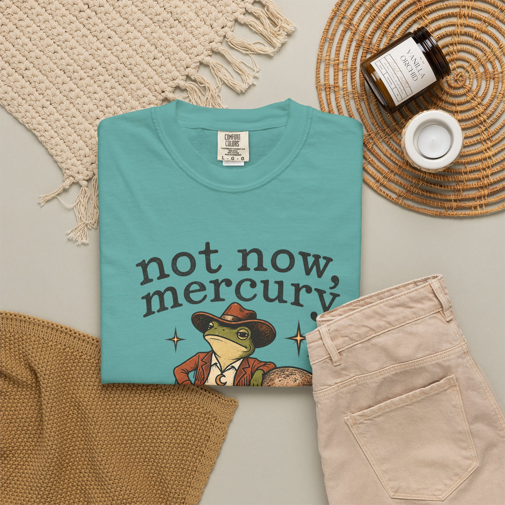 Not Now Mercury Tee — Mercury Retrograde Astrology Graphic T-Shirt
