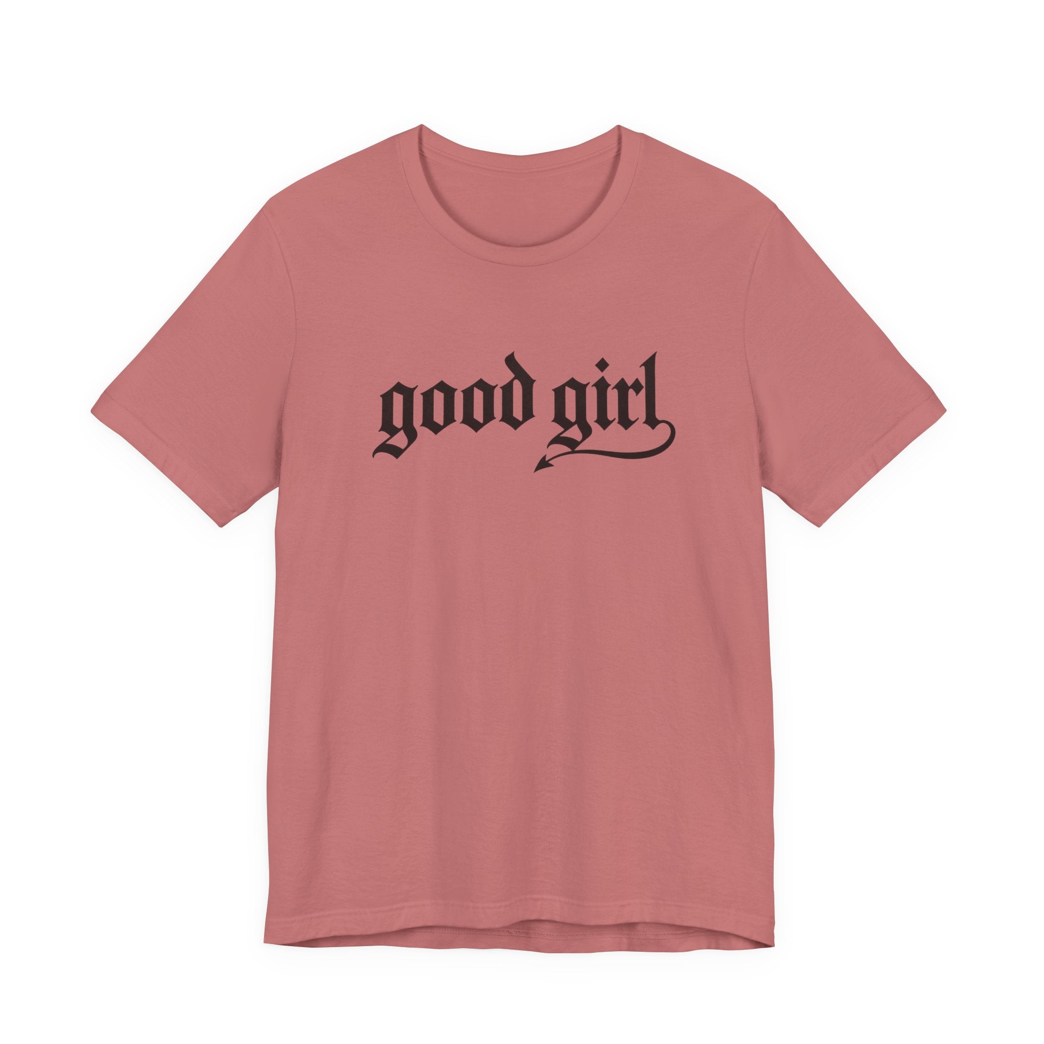 Good Girl Graphic Tee — Vintage Script White T-Shirt