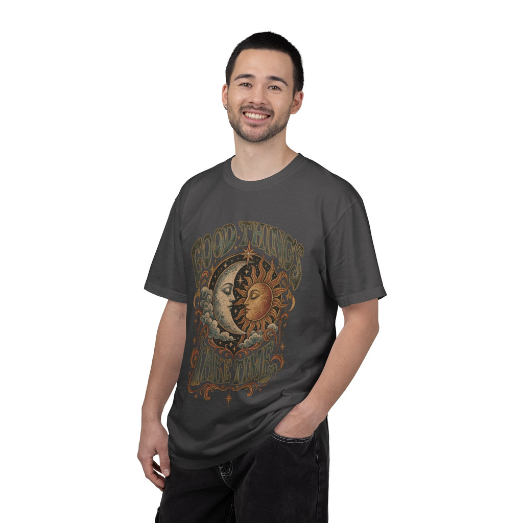 Good Things Take Time Tee — Vintage Sun & Moon Graphic T-Shirt