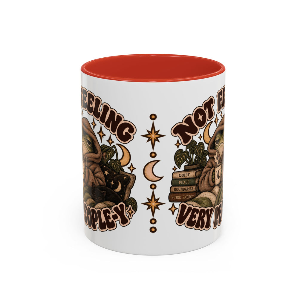 Not Feeling Very Peopley Mug — Cozy Frog Introvert Ceramic Coffee Mug