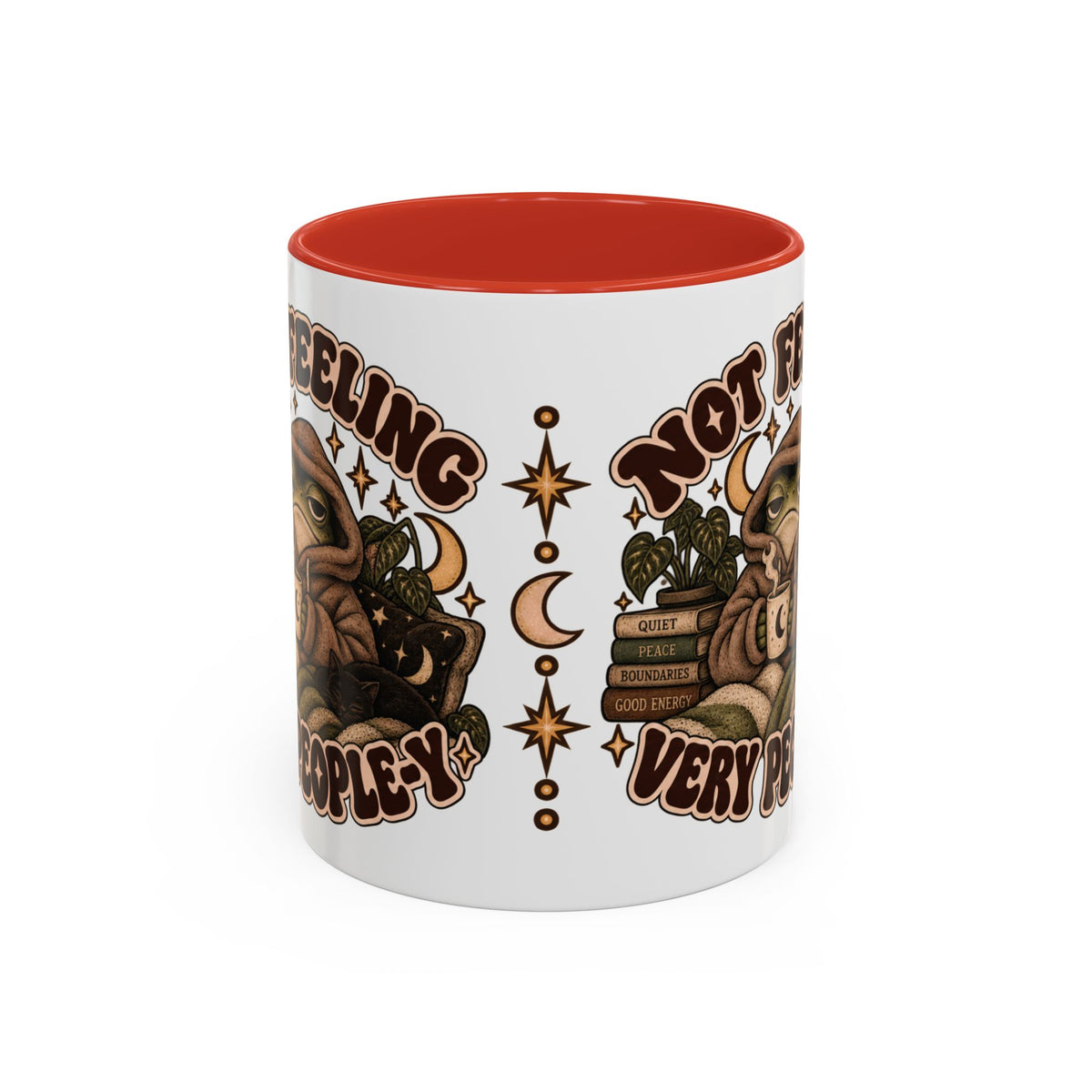 Not Feeling Very Peopley Mug — Cozy Frog Introvert Ceramic Coffee Mug