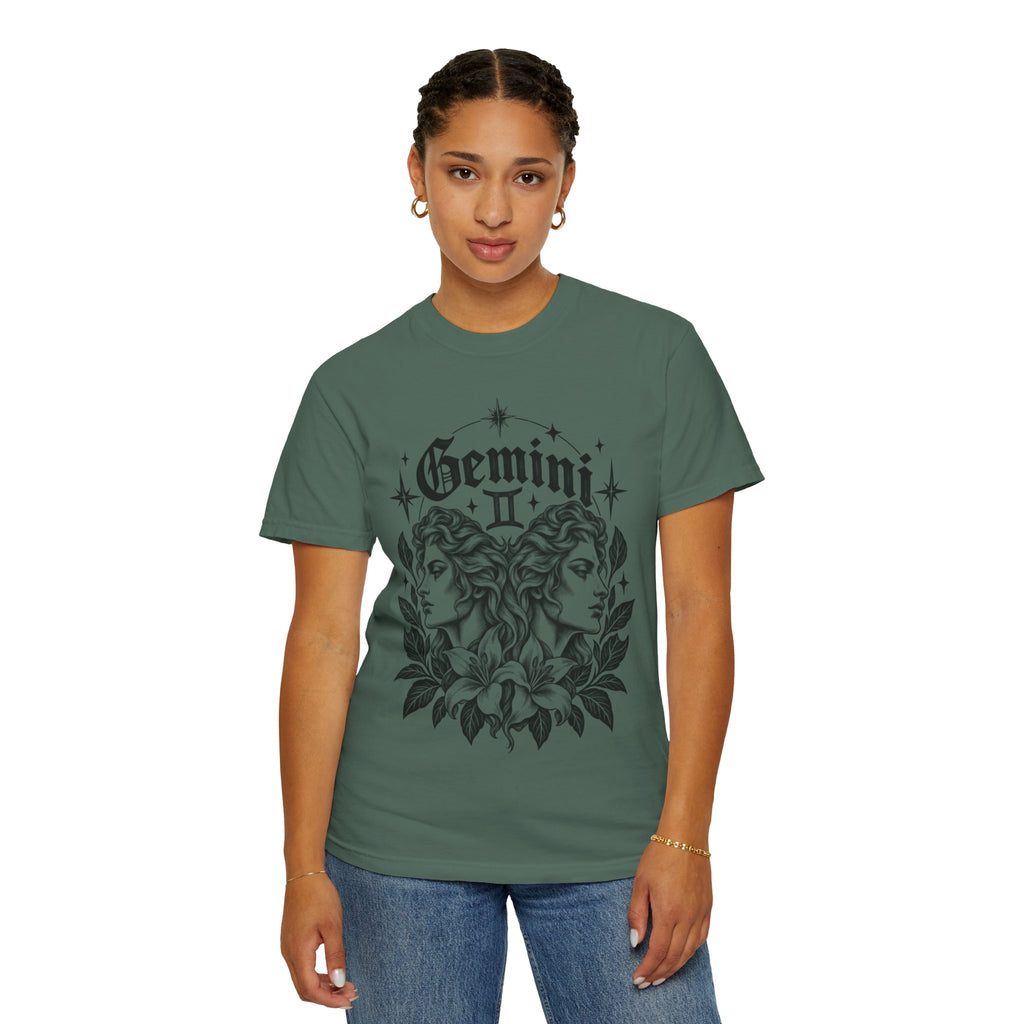 Gemini Zodiac Tee — Twin Faces Astrology T-Shirt