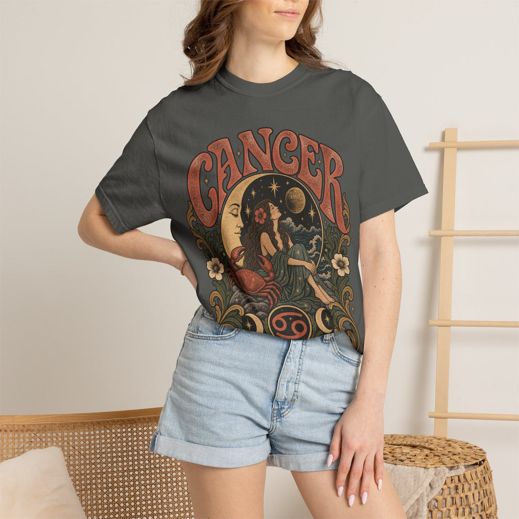 Cancer Zodiac T‑Shirt — Vintage Astrology Tee (Cancer Zodiac Sign)