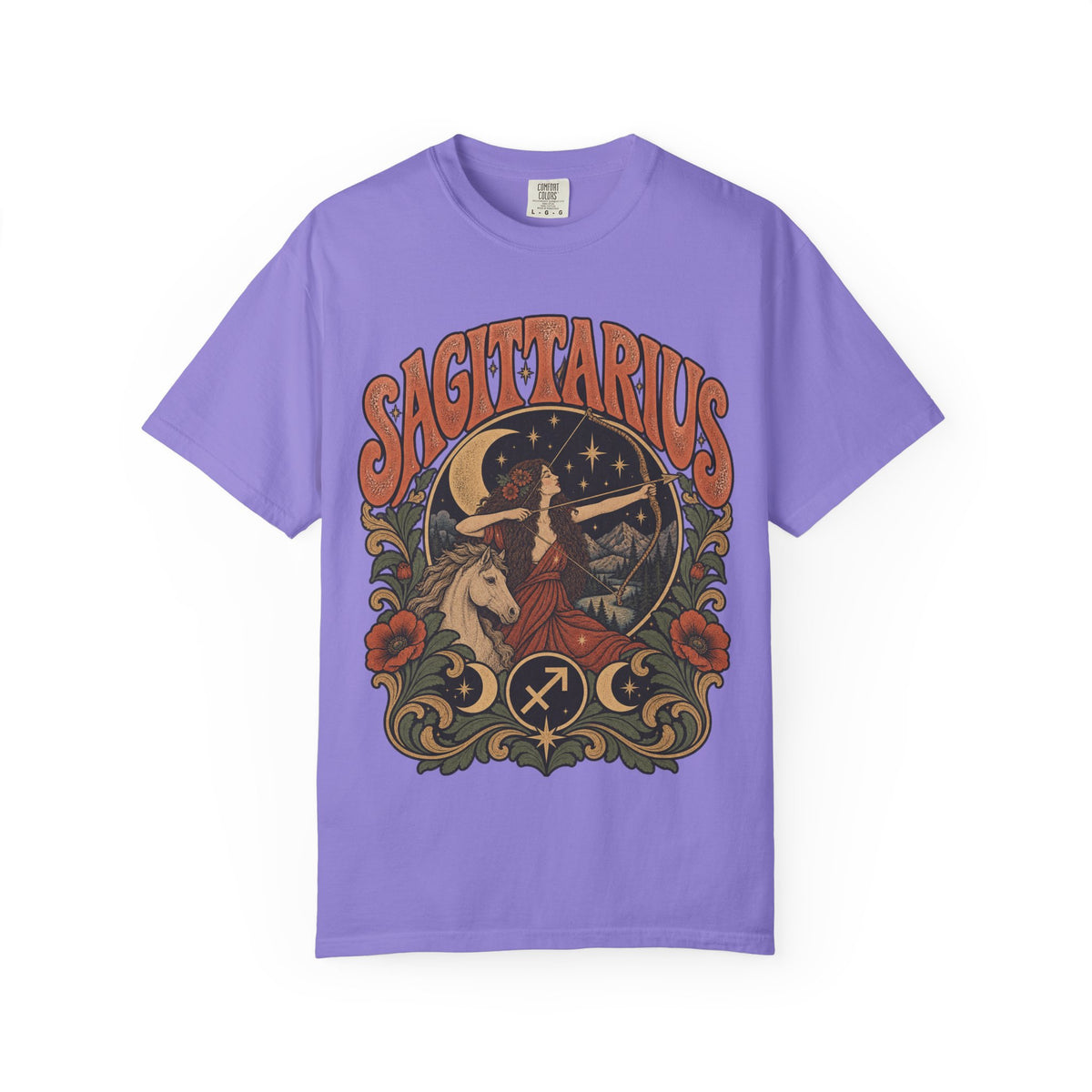 Sagittarius Zodiac T-Shirt — Retro Astrology Archer Design