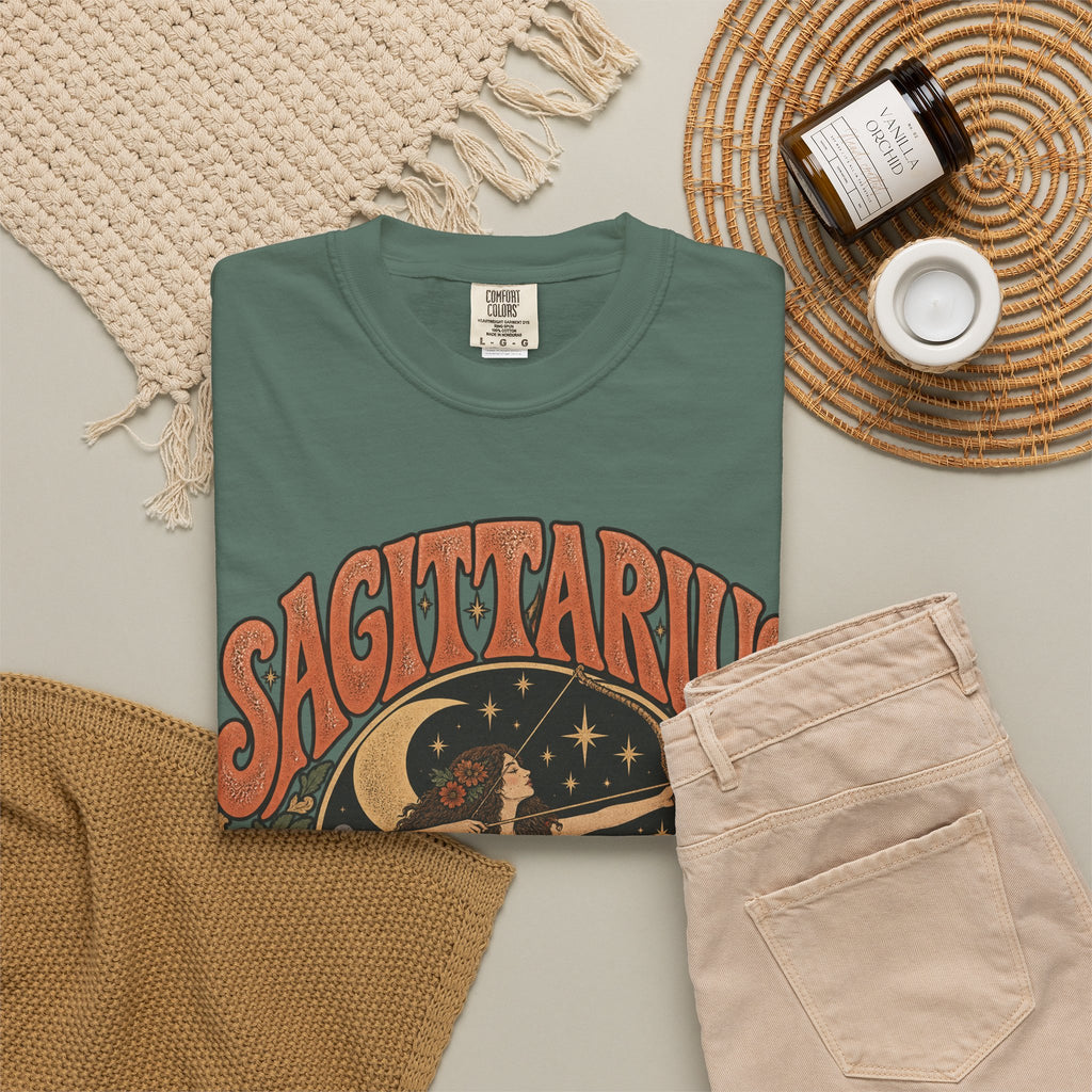Sagittarius Zodiac T-Shirt — Retro Astrology Archer Design