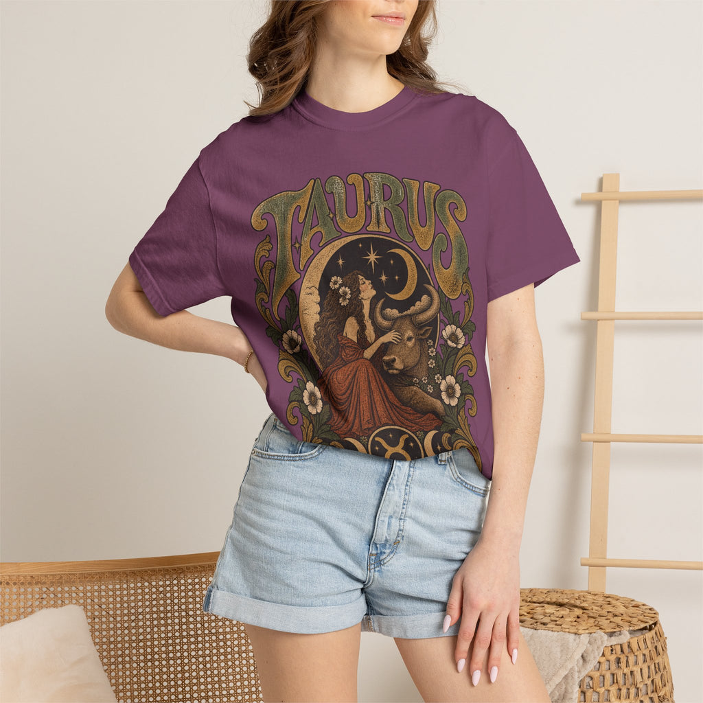 Taurus Zodiac T‑Shirt — Vintage Astrological Bull Graphic