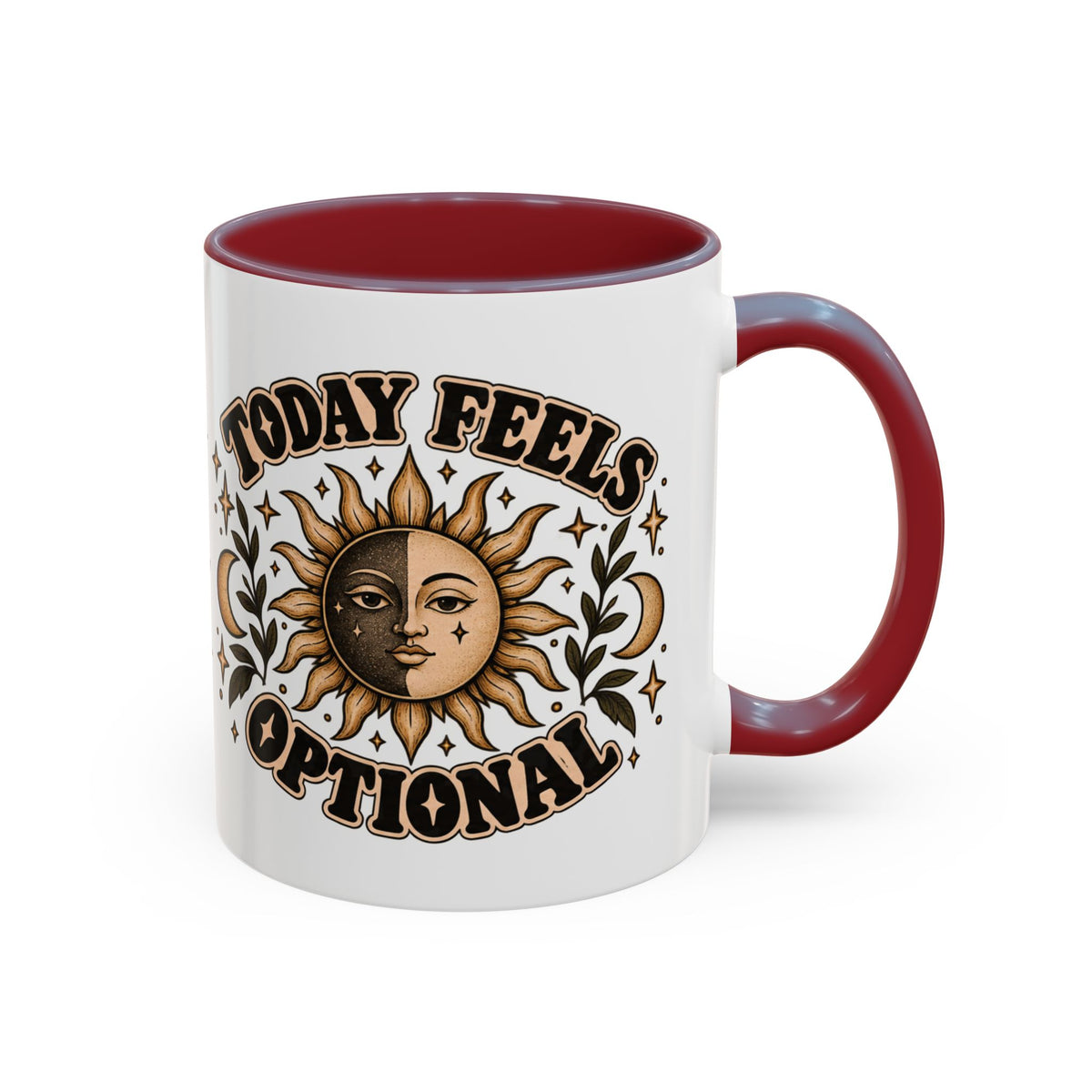 Today Feels Optional Mug — Vintage Sun & Moon Ceramic Coffee Mug