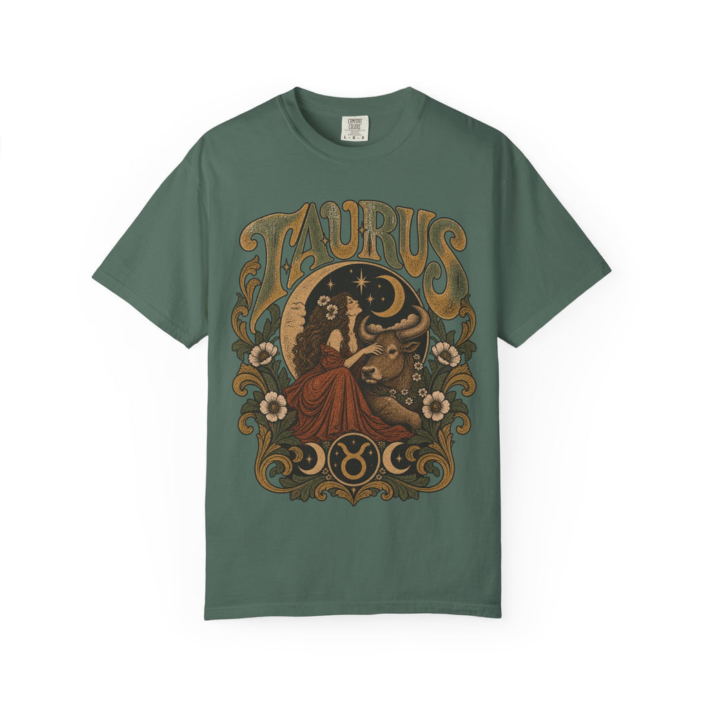 Taurus Zodiac T‑Shirt — Vintage Astrological Bull Graphic