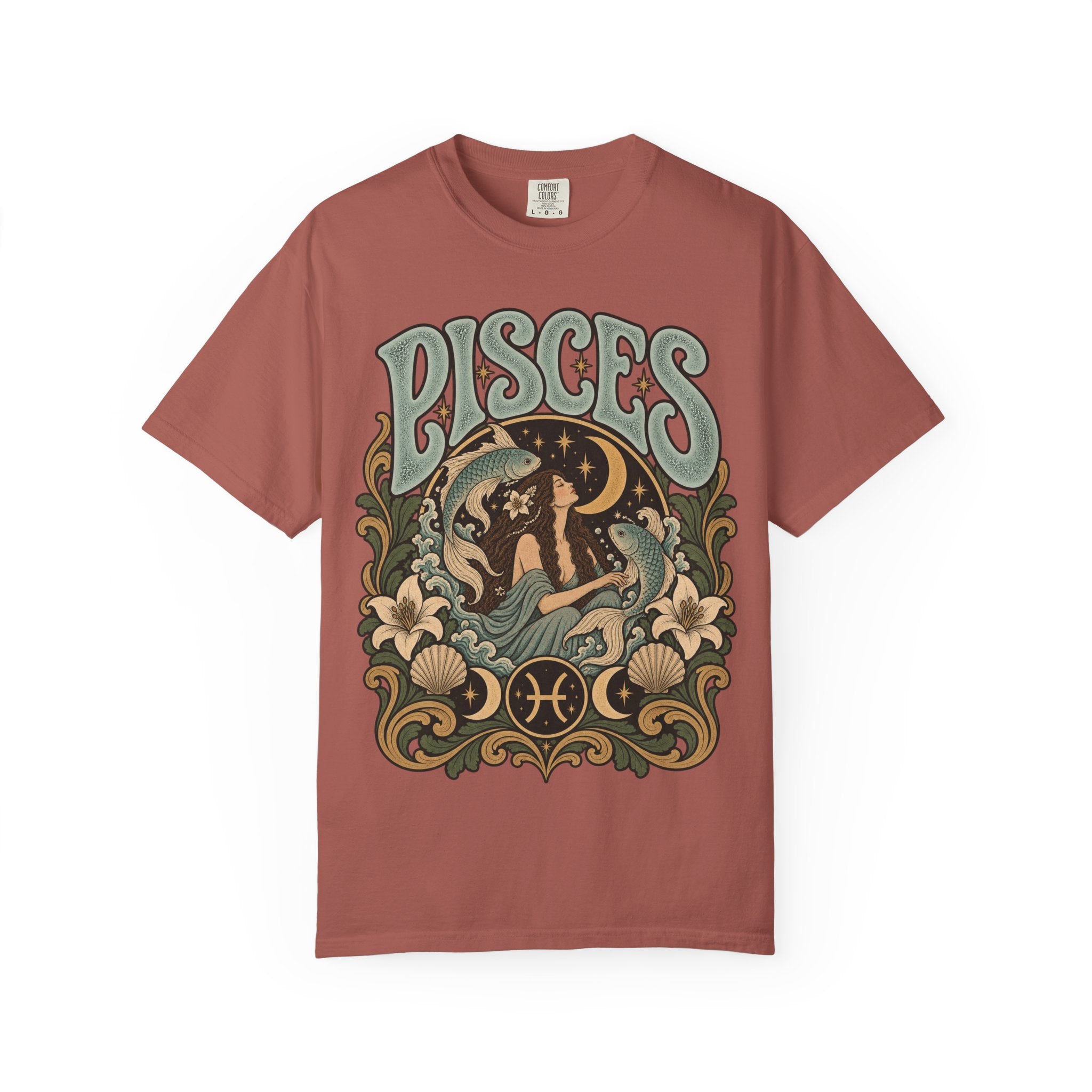 Pisces Zodiac T-Shirt — Retro Astrological Artwork