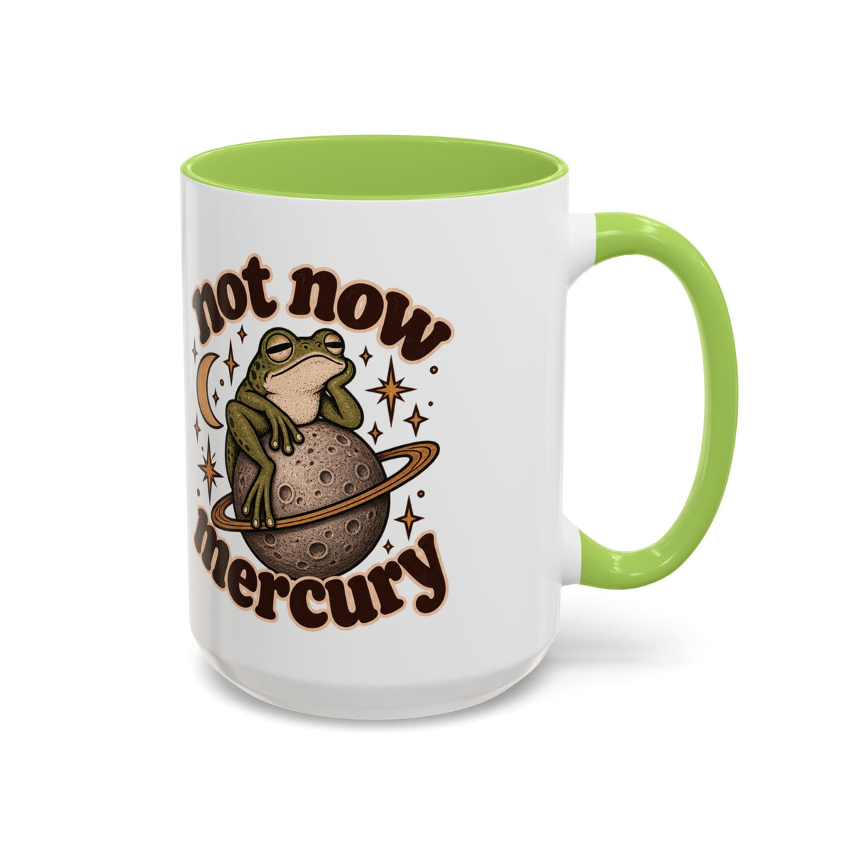 Not Now Mercury Mug — Retro Frog & Planet Ceramic Coffee Mug