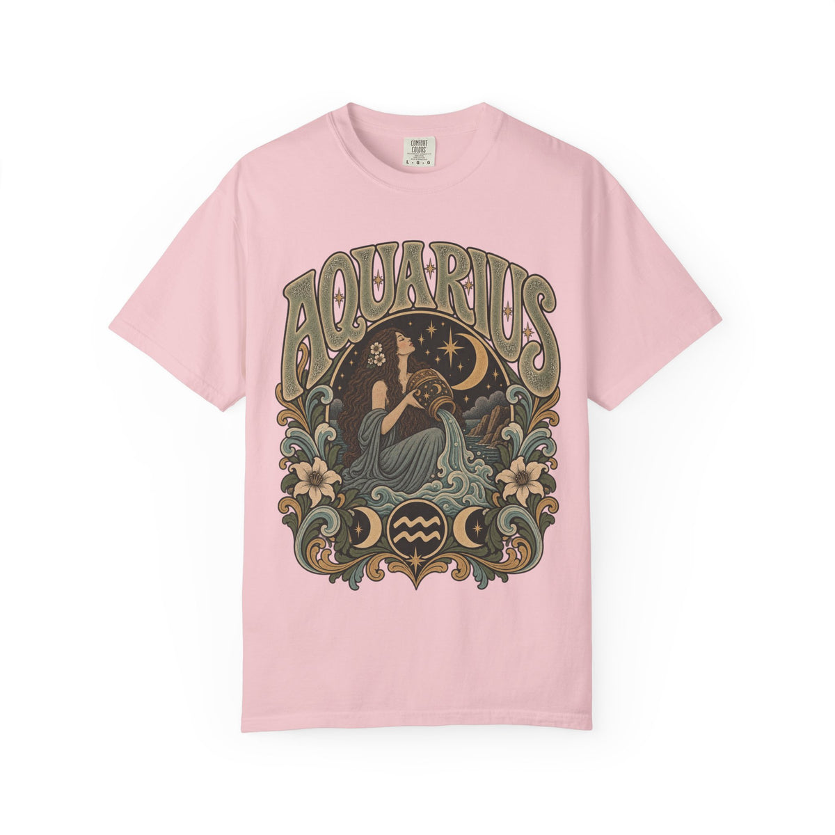 Vintage Aquarius Zodiac Tee — Retro Celestial Astrology T-Shirt