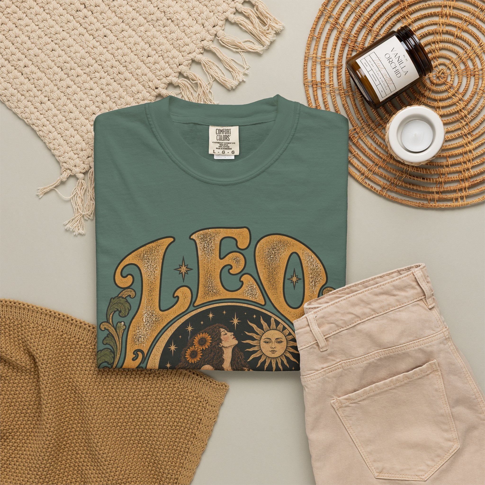 Leo Zodiac T-Shirt — Vintage Astrology Lion Graphic