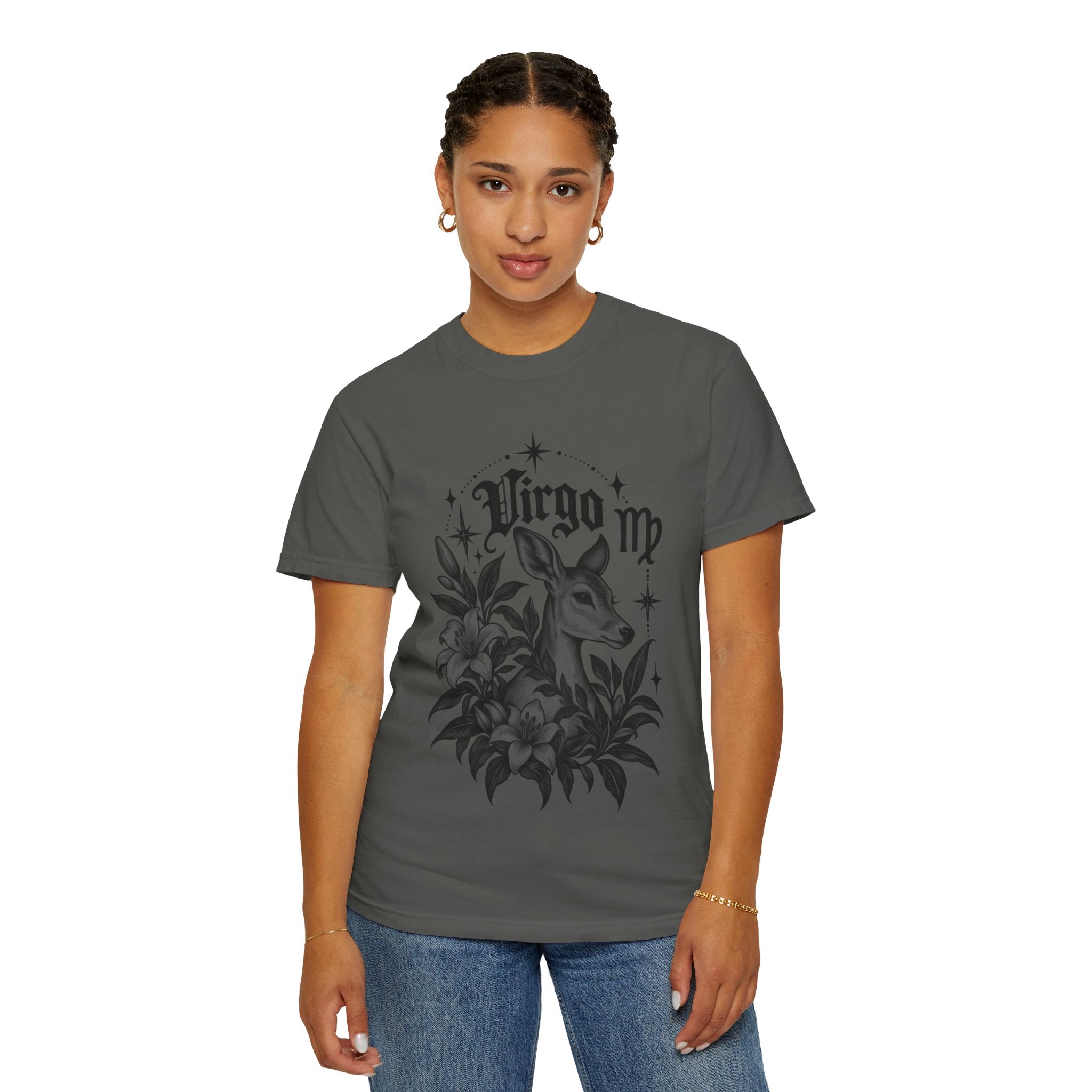 Virgo Zodiac T-Shirt — 'Virgo ' Floral Deer Astrology Tee