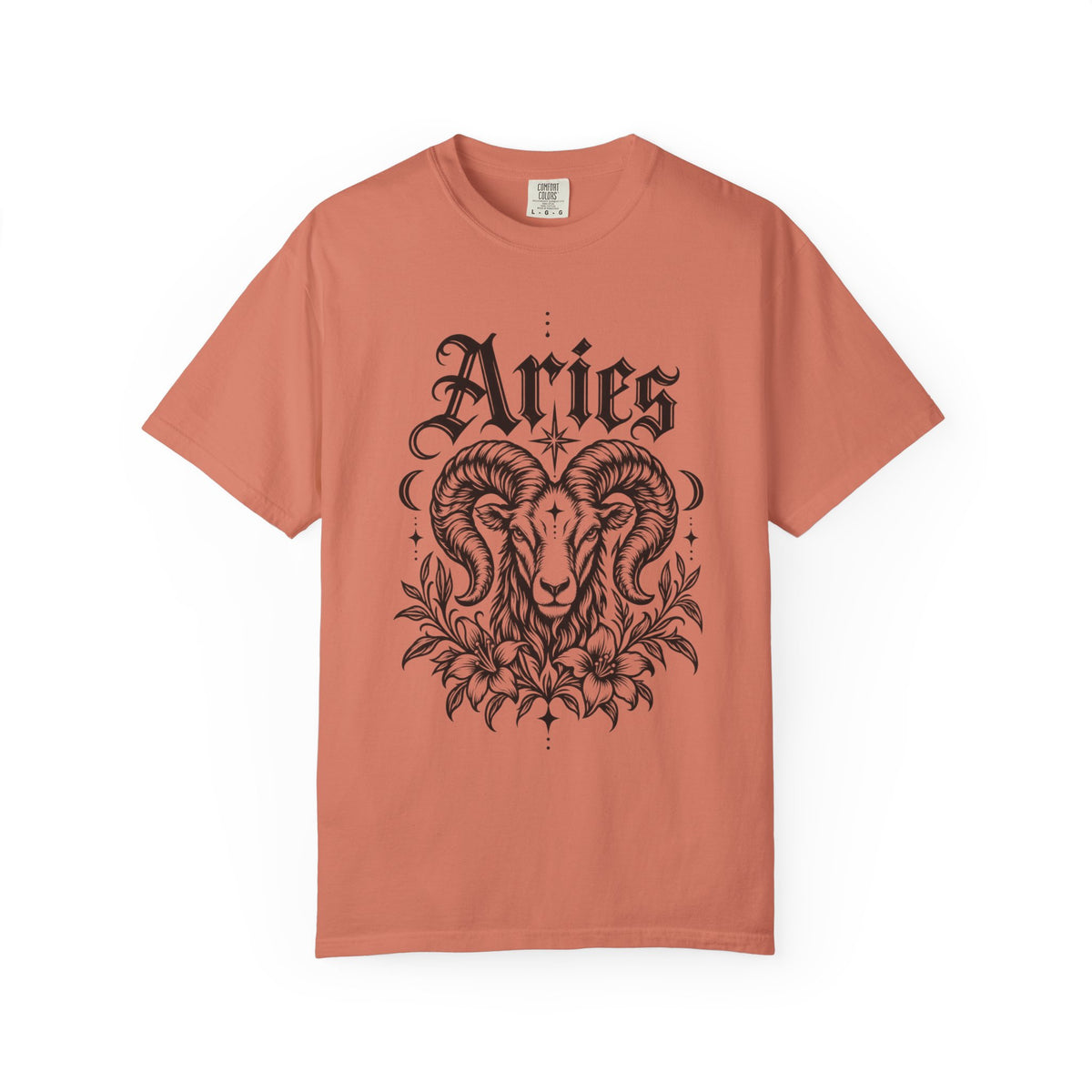 Aries Ram Zodiac Tee — Astrology Garment-Dyed Graphic T-Shirt