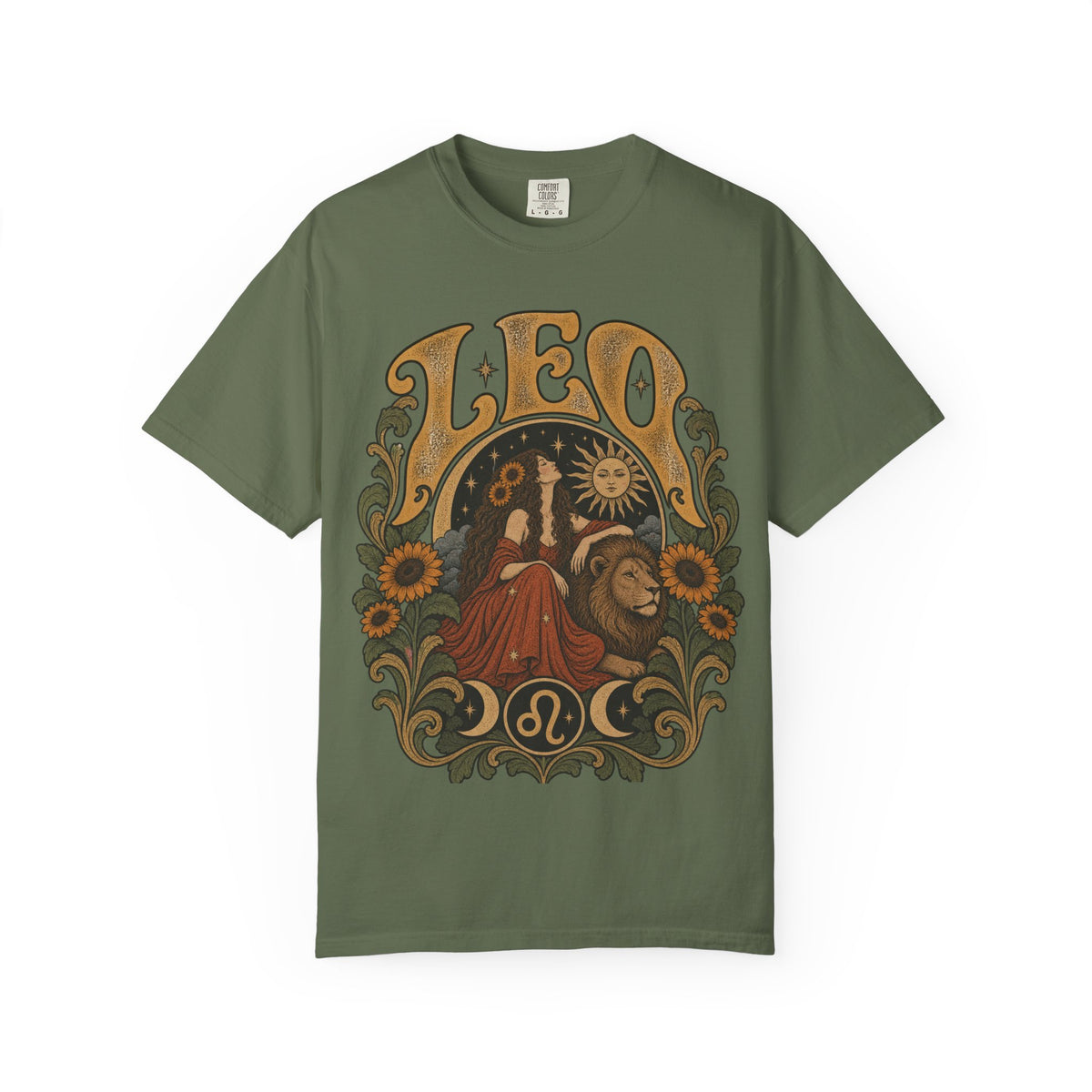 Leo Zodiac T-Shirt — Vintage Astrology Lion Graphic