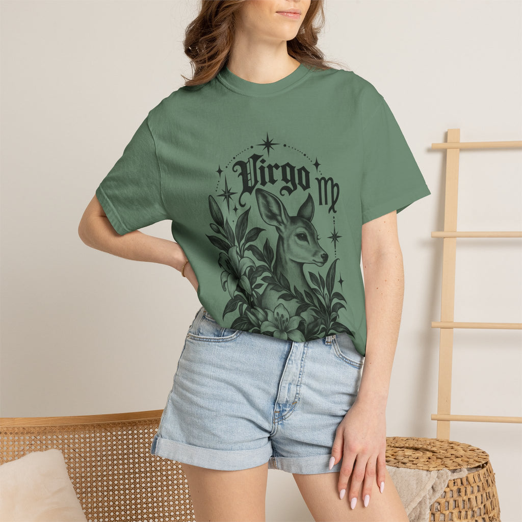 Virgo Zodiac T-Shirt — 'Virgo ' Floral Deer Astrology Tee