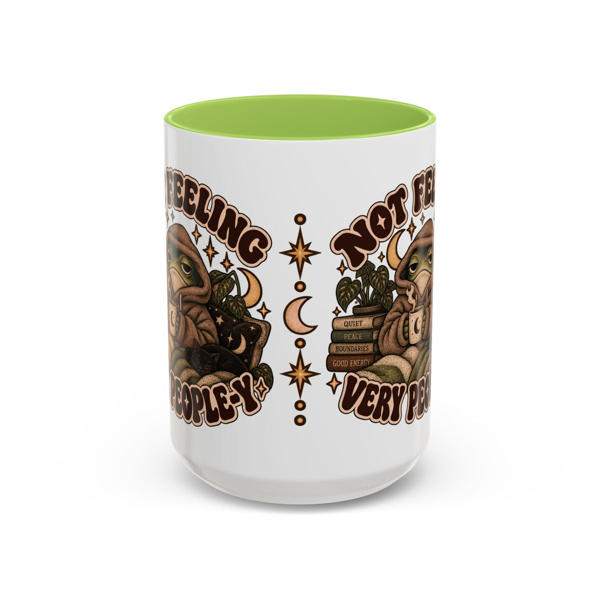 Not Feeling Very Peopley Mug — Cozy Frog Introvert Ceramic Coffee Mug