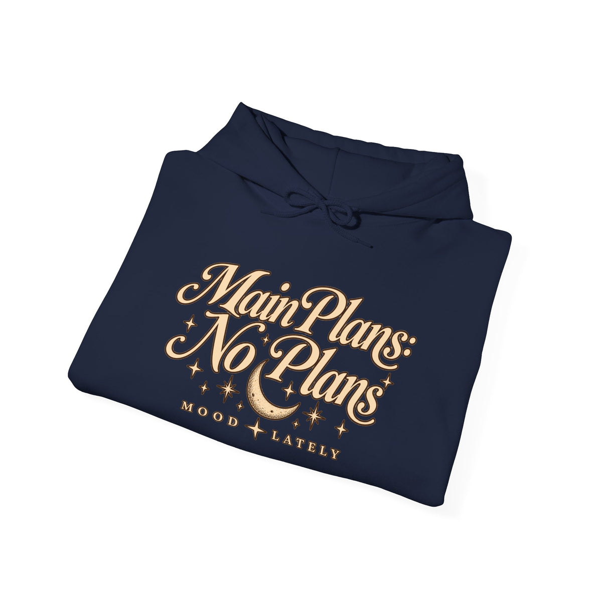 Main Plans No Plans Hoodie — Cozy Retro Graphic Pullover