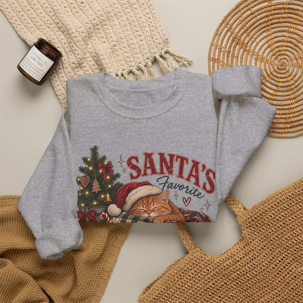 Christmas Sweatshirt — "Santa's Favorite" Cozy Holiday Crewneck