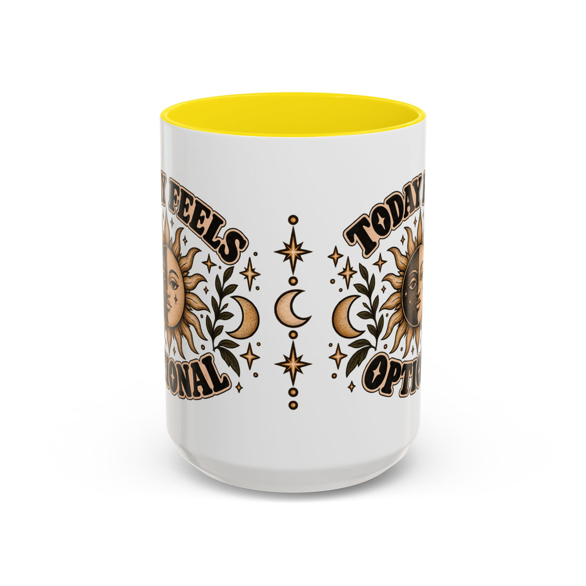Today Feels Optional Mug — Vintage Sun & Moon Ceramic Coffee Mug