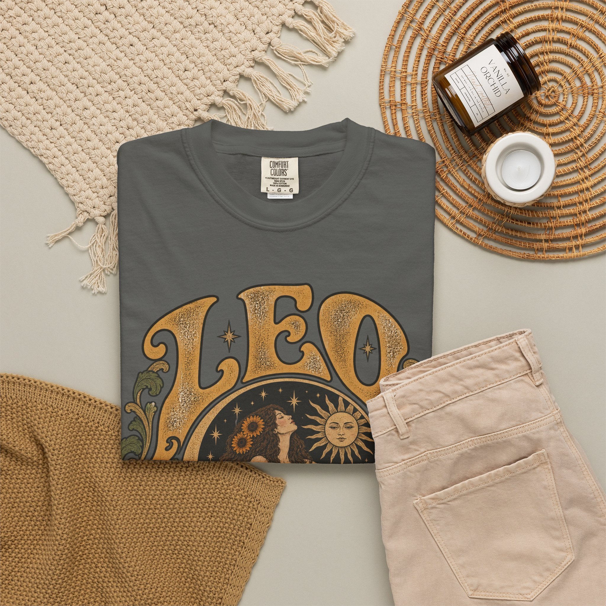 Leo Zodiac T-Shirt — Vintage Astrology Lion Graphic