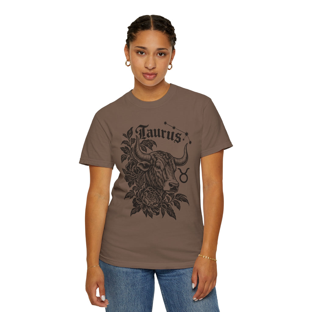 Taurus Zodiac T-Shirt — Floral Bull Astrology Tee
